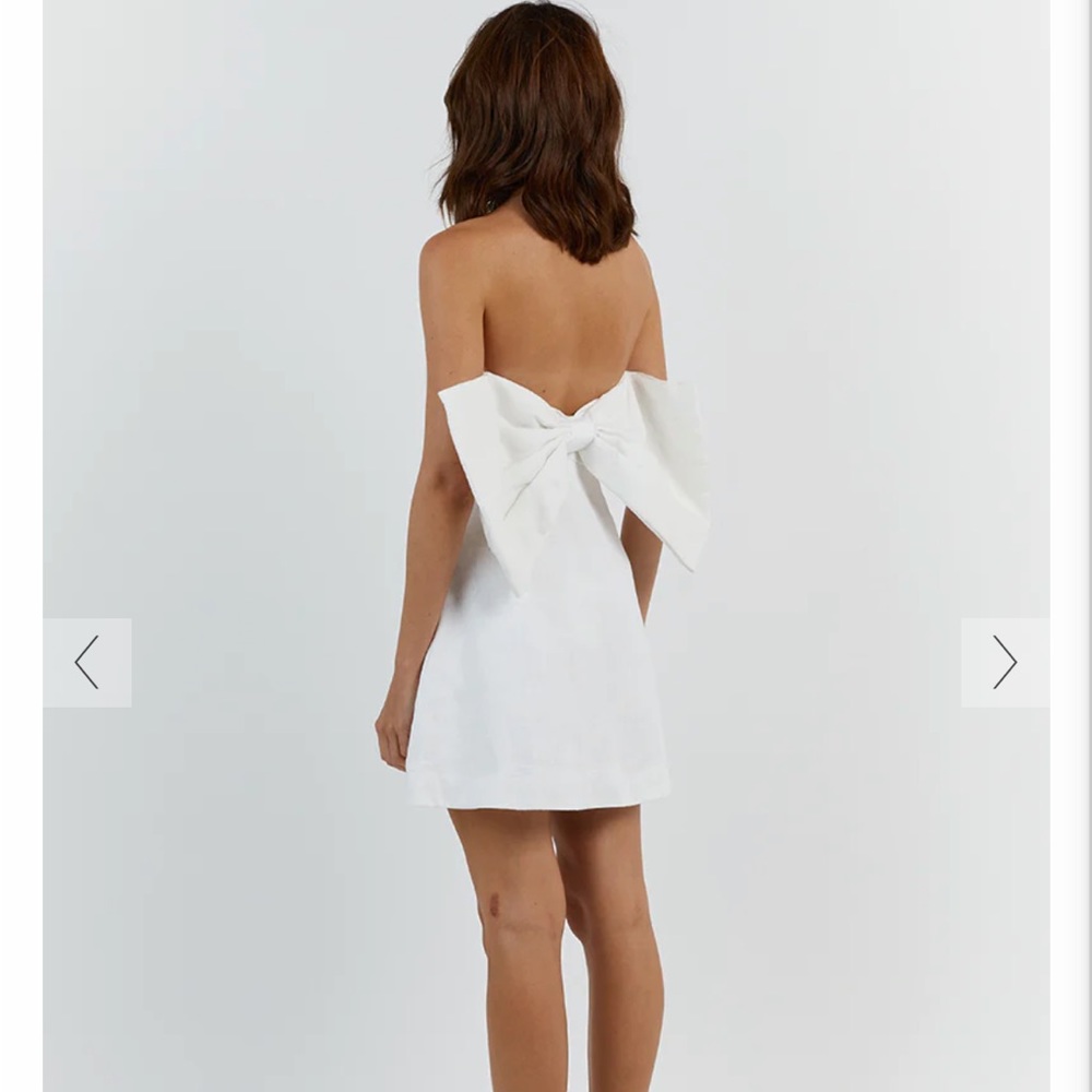 DISSH white linen dress with bow detail on back - Picture 3 of 9